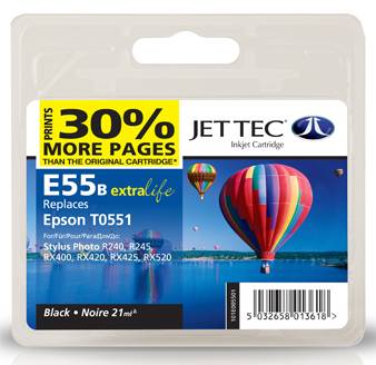 Jettec Black Compatible for Epson Stylus Photo RX400 · RX420 · RX425 · RX520 · R240